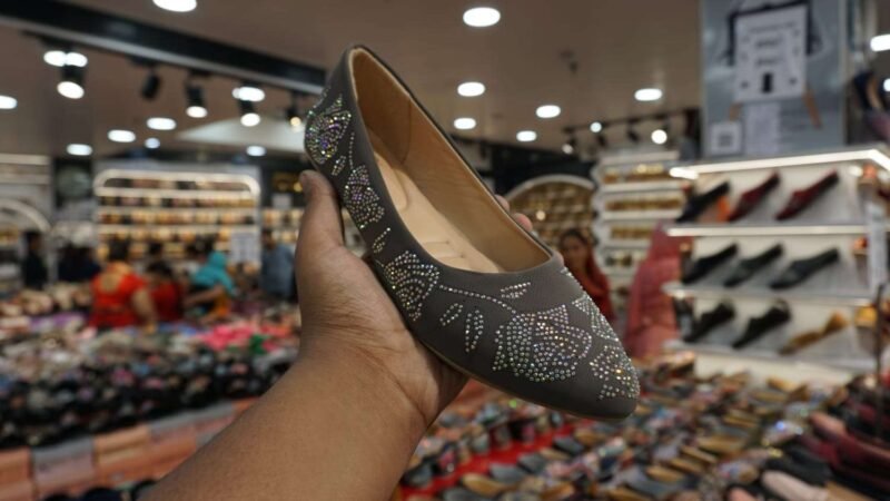 Designer Belly Embroidered With Stones | Latest Girls Fashionable Belly Shoes | Best Quality (Gray)