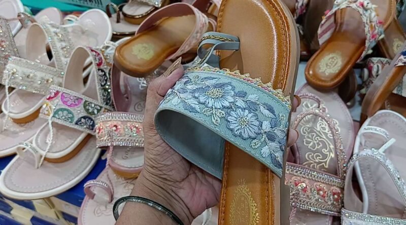 Chappal Kolhapuri  Best Quality For Girls Under 299/ Latest Sandal of Kolhapuri (Gray / brown) - Image 3