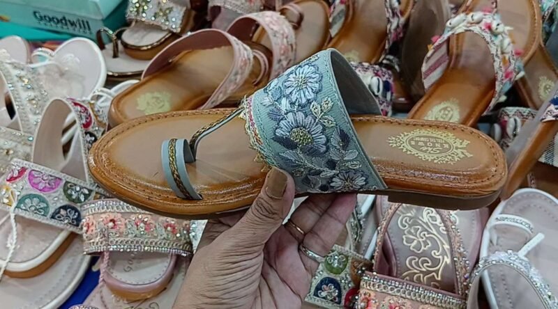 Chappal Kolhapuri  Best Quality For Girls Under 299/ Latest Sandal of Kolhapuri (Gray / brown)