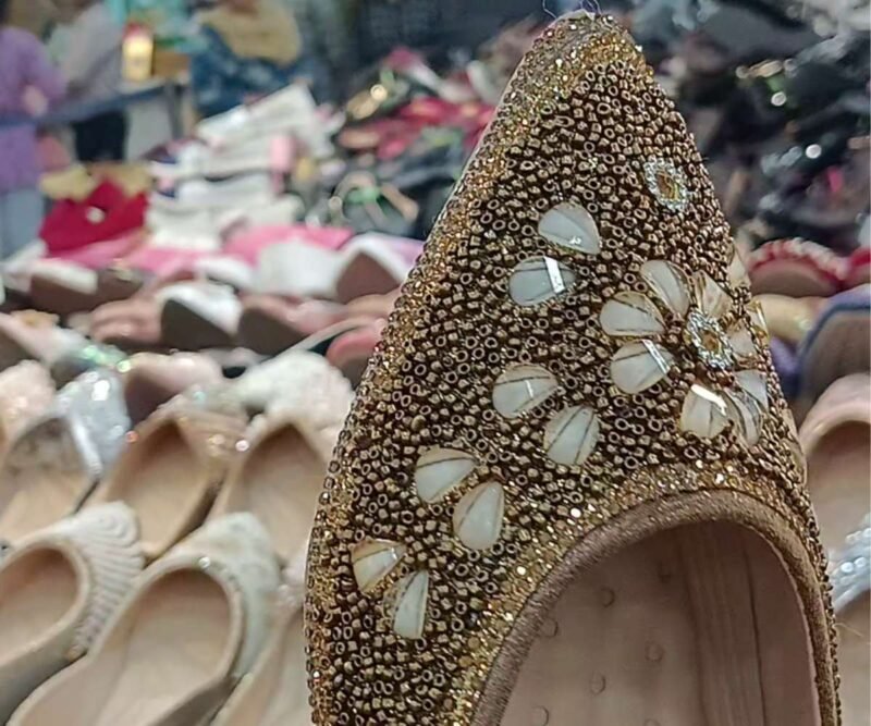 Punjabi Jutti With Stone for Girls | Wear it on Patiala Suite - Image 2