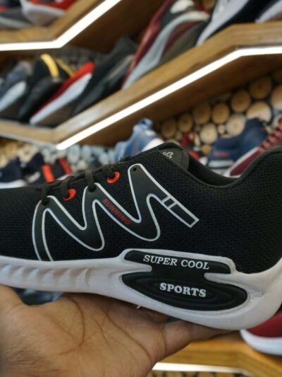 Men Sport Shoes | Running Shoes | Casual Walking Shoes Under 500 (Black / White)
