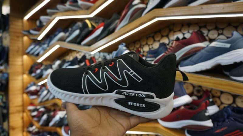 Men Sport Shoes | Running Shoes | Casual Walking Shoes Under 500 (Black / White)