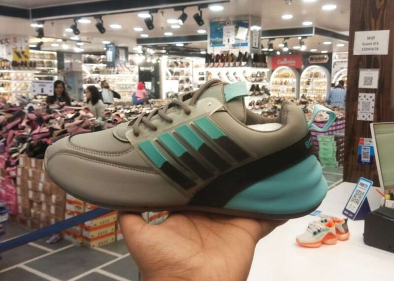 athletic shoe displayed in a store, ideal for morning walks and running available at Rushika bazar