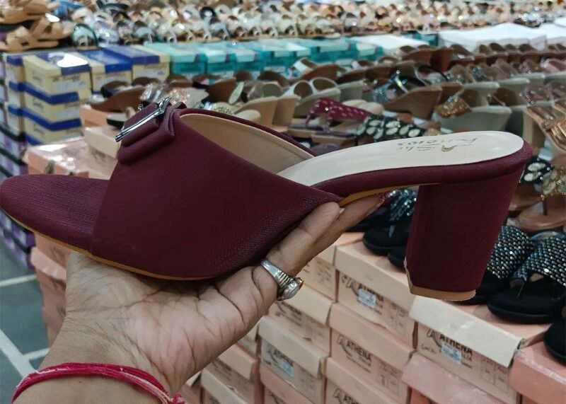 Heels Sandal for Small Parties | Beautiful Buckle Design (maroon) - Image 2