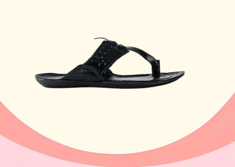 ID Kolhapuri Slippers for Men/ Best Quality Kolhapuri Chappal (Black) - Image 3