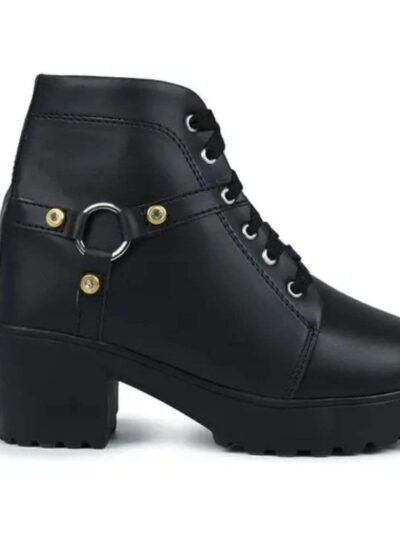 Women Fashionable Ankle Long Boot Black