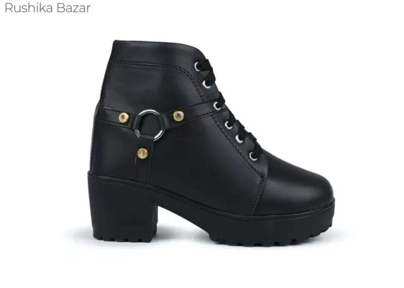 Women Fashionable Ankle Long Boot Black