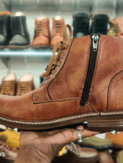 brown Long boot with zip design, brand - tiger hill, seller Rushika bazar