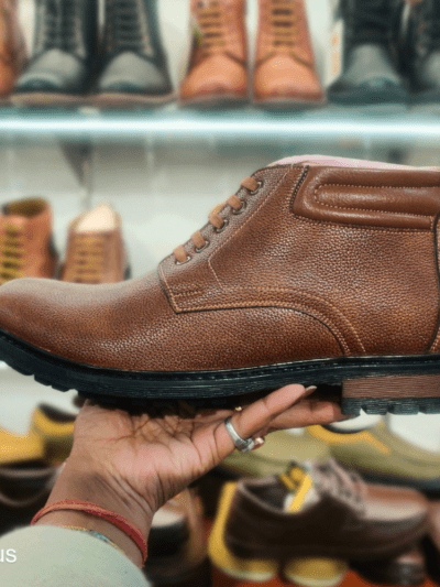 Brown High Ankle Long Boots Of Tiger Hill Brand By Rushika Bazar