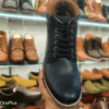 Black leather long boot, tiger hill