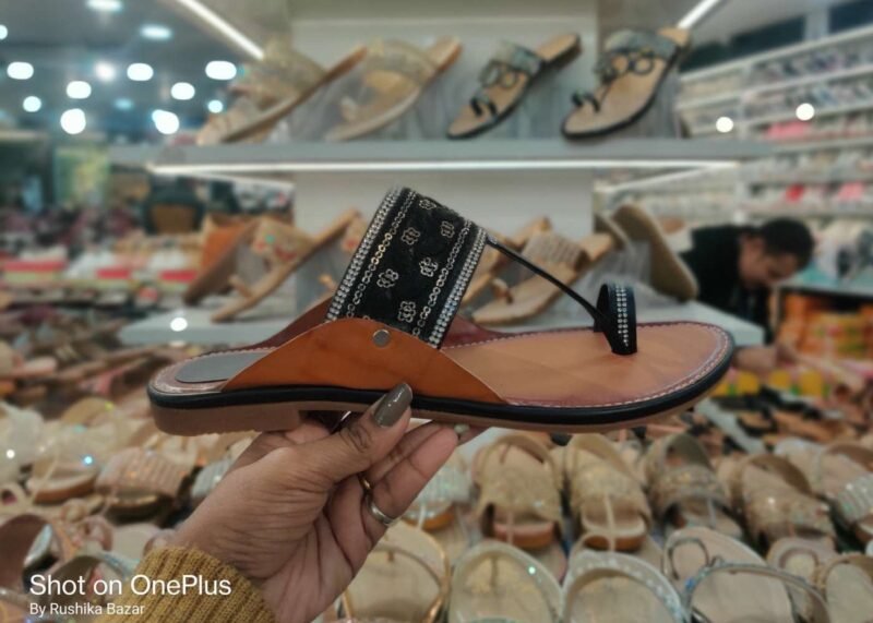 Kolhapuri Chappal for Women's (Black/ Brown) Best Quality Hand-Made Kolhapuri