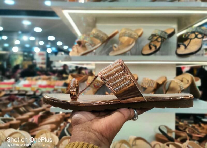 Kolhapuri Moti Design Fancy Chappal for Women/ Beautiful Kolhapuri Slippers - Image 3