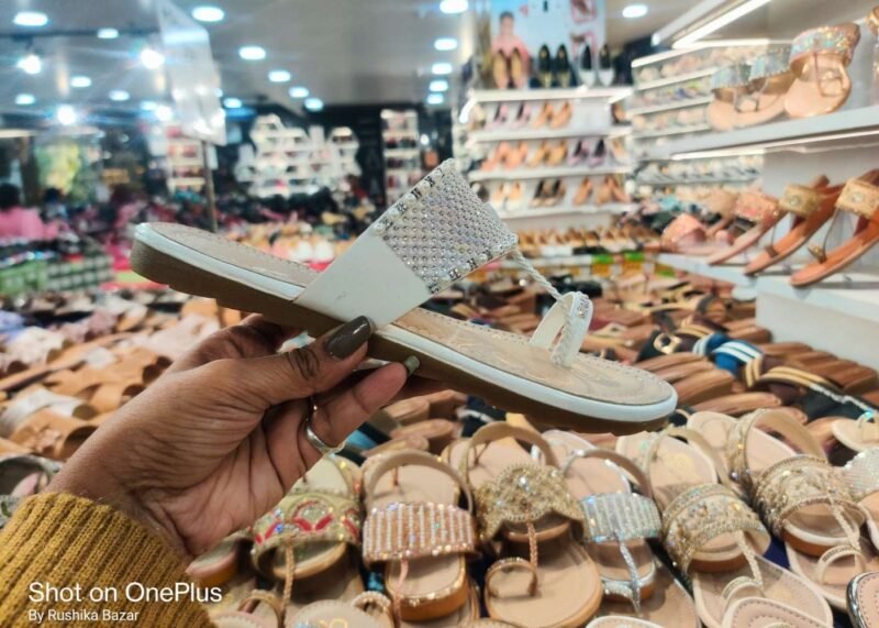 White Moti Design Fancy Kolhapuri Chappal/ Stylish Slippers Under 300 - Image 4