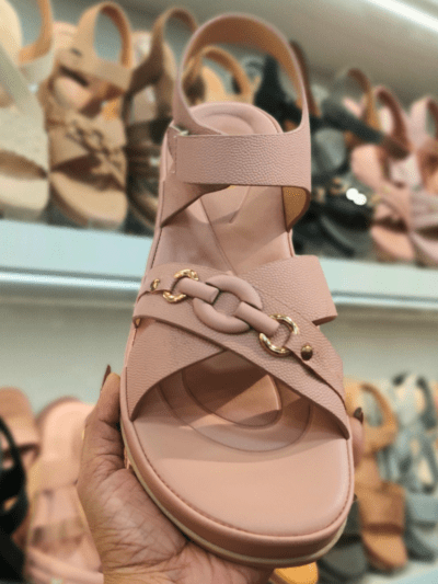 women pink strap sandals by Rushika bazar