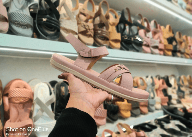 women pink strap sandals by Rushika bazar