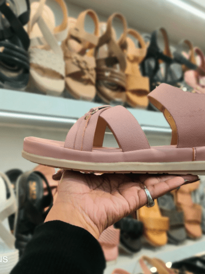 women pink strap sandals by Rushika bazar