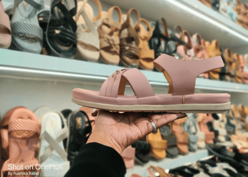 women pink strap sandals by Rushika bazar