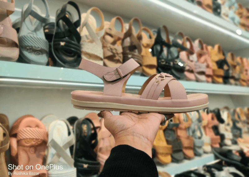women pink strap sandals by Rushika bazar