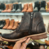 Tiger hill high ankle long boot zip design brown by Rushika Bazar