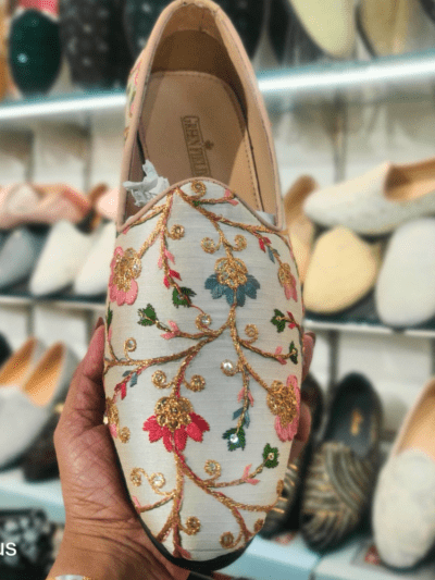 wedding traditional style jutti for Indo Western shoes for grome (Embroidery) by Rushika Bazar