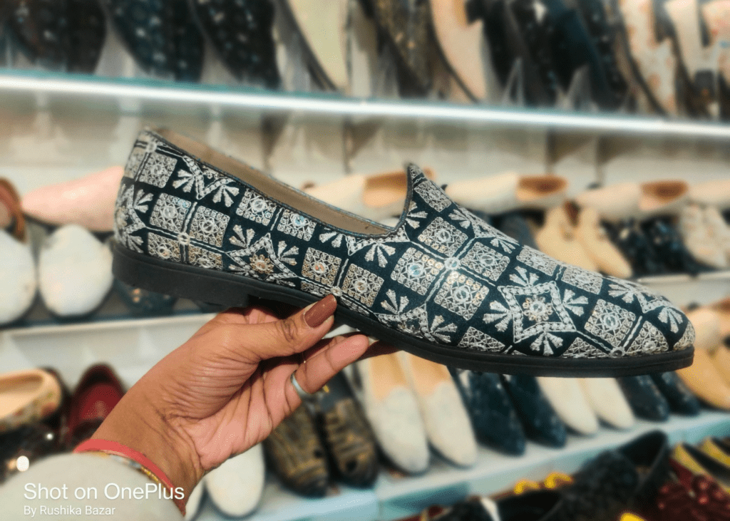 wedding traditional style jutti for Indo Western shoes for grome (Embroidery) by Rushika Bazar