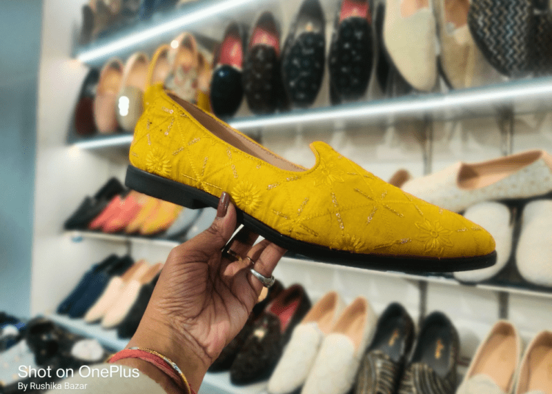 Haldi occasion traditional style jutti for Indo Western shoes for groom (Embroidery) by Rushika Bazar
