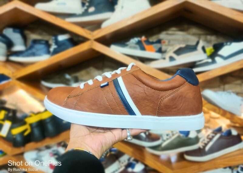 ID brown Lace up Sneakers for men by Rushika Bazar