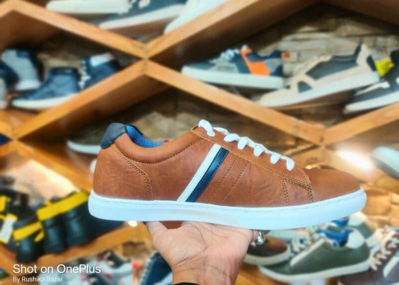 ID brown Lace up Sneakers for men by Rushika Bazar