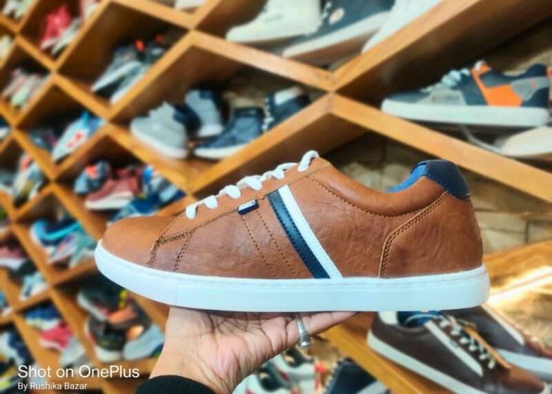 ID brown Lace up Sneakers for men by Rushika Bazar