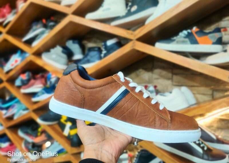 ID brown Lace up Sneakers for men by Rushika Bazar