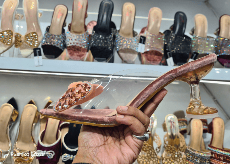 Brown Wedding Sandals For Lehenga - Women Trendy Heels (Transparent Design) - Image 2