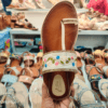 Hand Made kolhaputi chappal, embroidery design flat slippers foe women