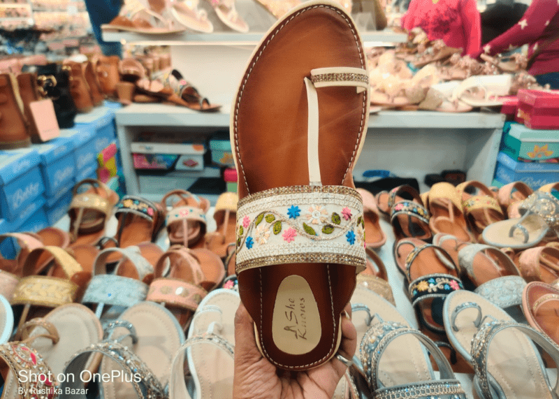 Hand Made kolhaputi chappal, embroidery design flat slippers foe women