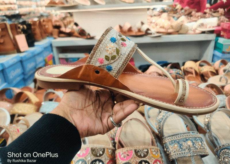 Hand Made kolhaputi chappal, embroidery design flat slippers foe women