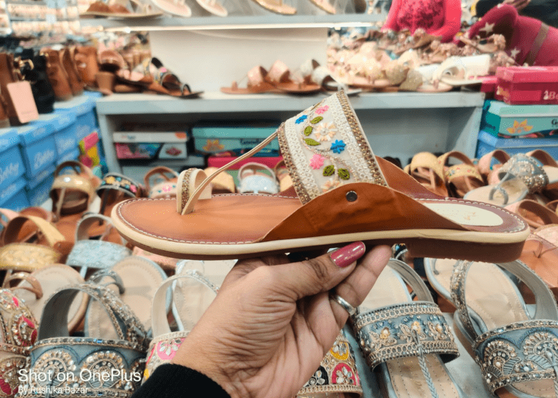 Hand Made kolhaputi chappal, embroidery design flat slippers foe women