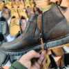 High ankle boots Chain design dark brown