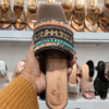 Moti design Jaipuri sandals in a store