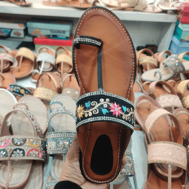 Beautiful Kolhapuri Chappal For Women Under 300 (Black)