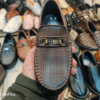 kids loafers shoes chain design in front, dark brown, Rushika Bazar