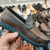kids loafers shoes chain design in front, dark brown, Rushika Bazar