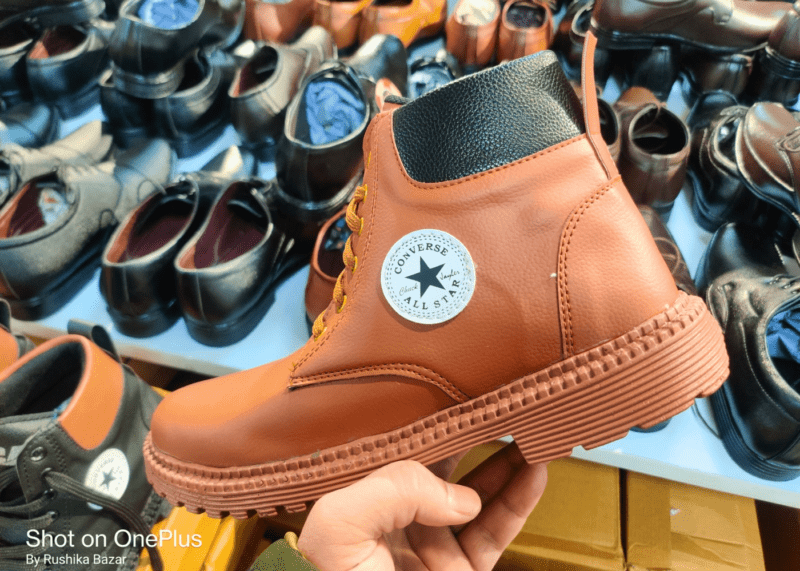 tan colour long boots with star logo