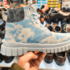 long boots sky blue with black strap by Rushika bazar