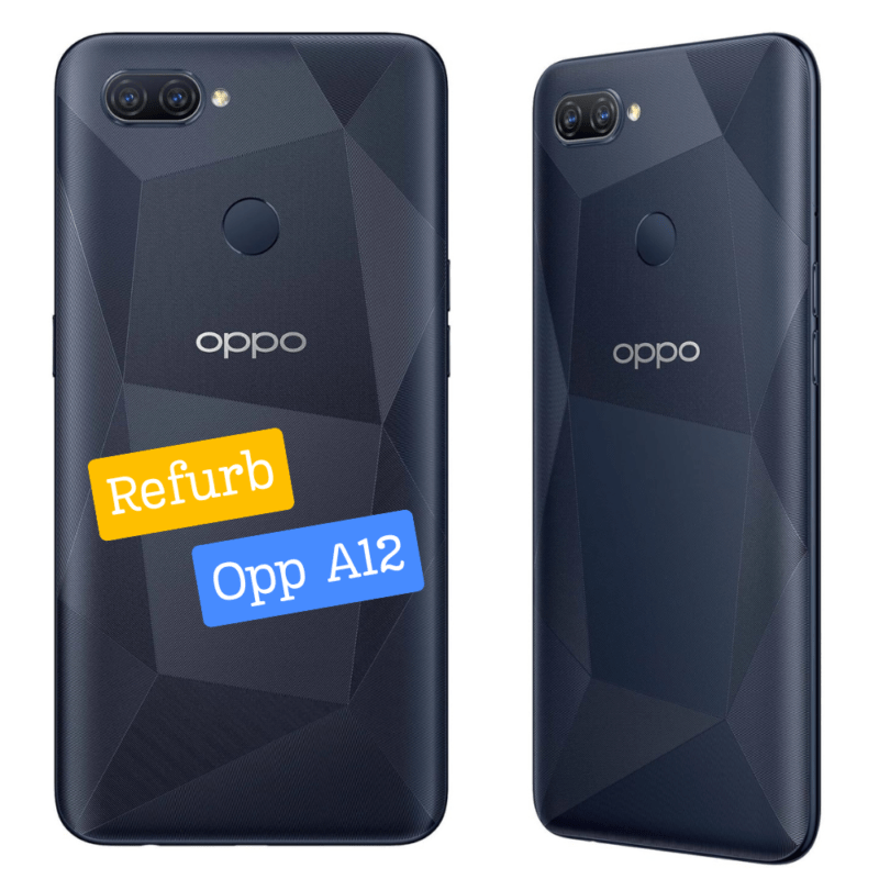 Oppo A12 - 4GB/64GB - Refurbished Mobile by Rushika Bazar (Black)