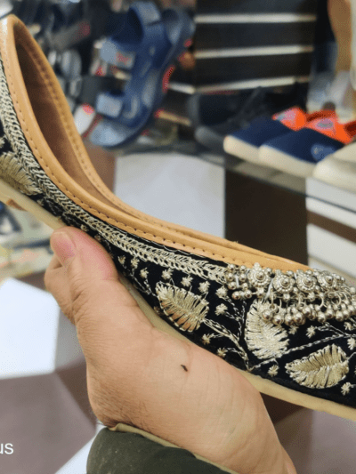 Punjabi jutti ghungroo design, black by Rushika Bazar