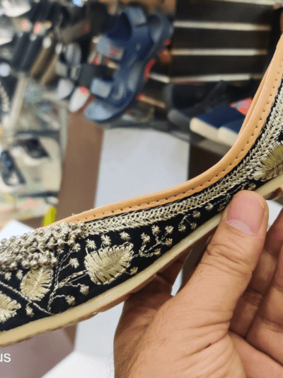 Punjabi jutti ghungroo design, black by Rushika Bazar