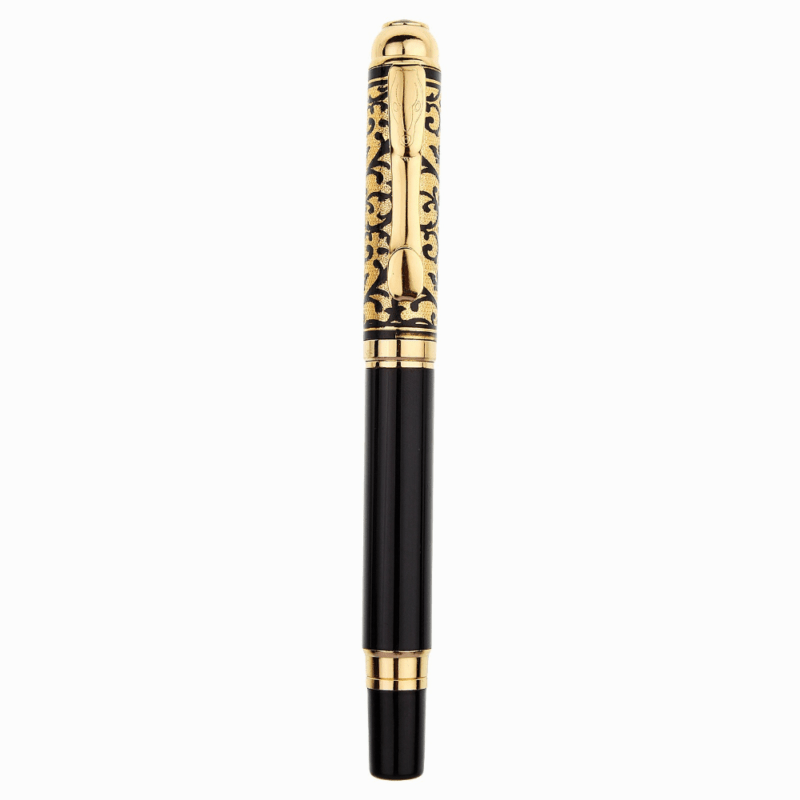 Rushika Bazar, Metal Pen For Gift (Roller Ball Pens) | Black & Gold - Image 2