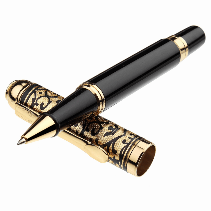 Rushika Bazar, Metal Pen For Gift (Roller Ball Pens) | Black & Gold