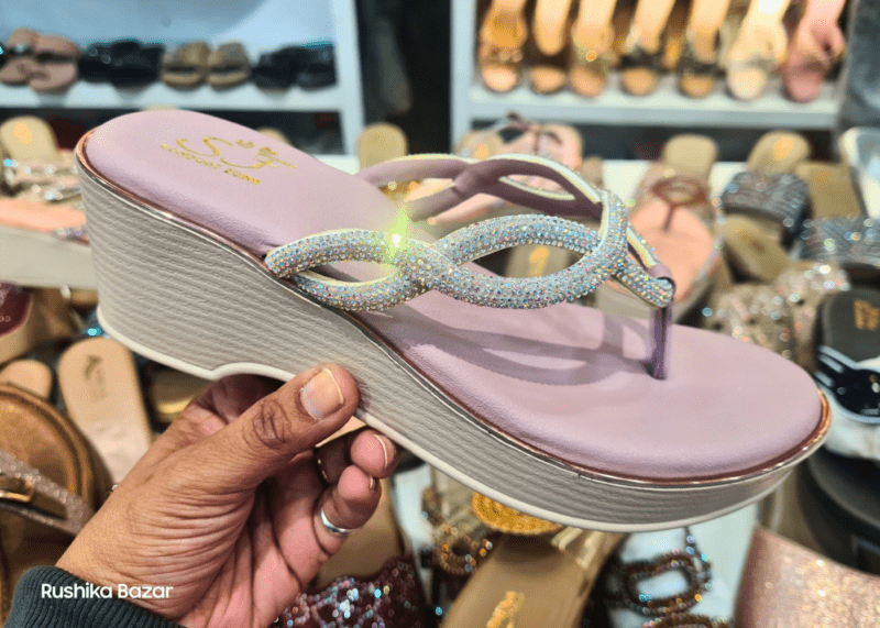 Wedge Heel Sandals With Rhinestone Straps –  For Elegant & Stylish Women's - Image 2