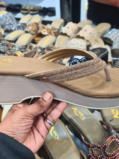 Straps Sandals Brown rhinestone by Rushika Bazar
