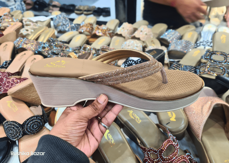 Straps Sandals Brown rhinestone by Rushika Bazar